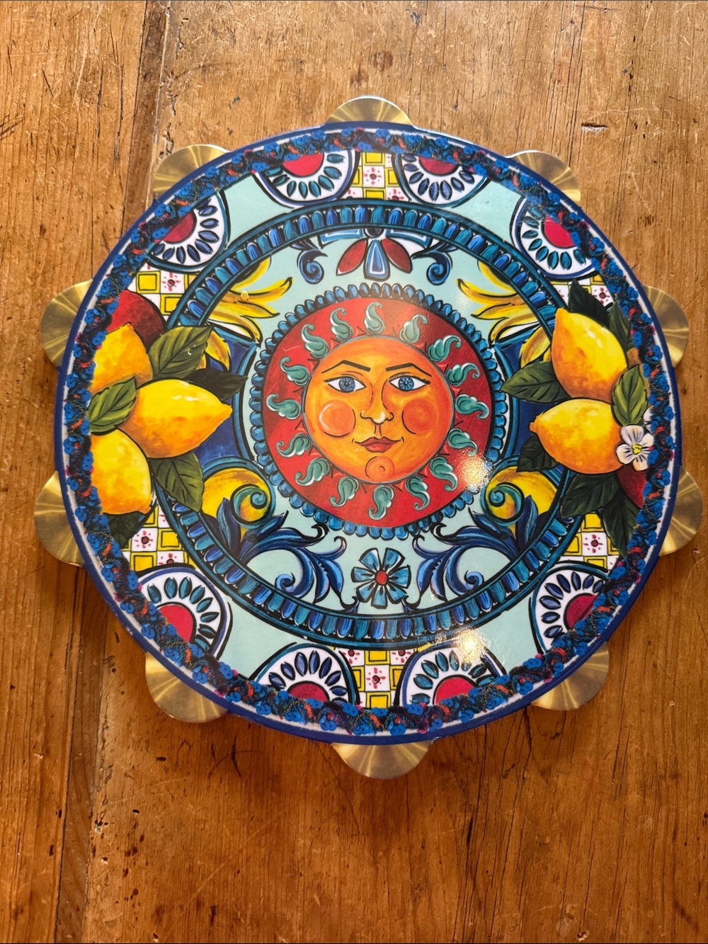 Baci Milano Joke Sicily tambourine shaped wall hanging or cutting board